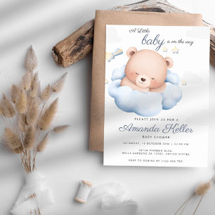 Invitación de Baby Shower para oso de nube