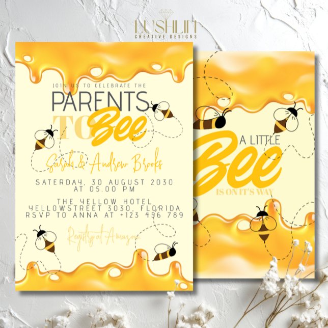 Invitación de Baby Shower para Padres Abeja (Subido por el creador)