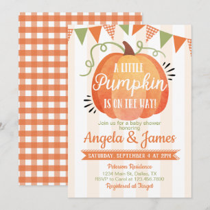 Invitación de Baby Shower para parche de calabaza