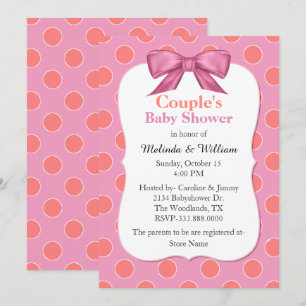 Invitación de Baby Shower para Pareja con Lunares