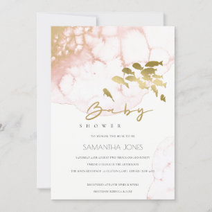 Invitación de Baby Shower para peces submarinos ro