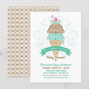 Invitación de Baby Shower para Pickles y Helado