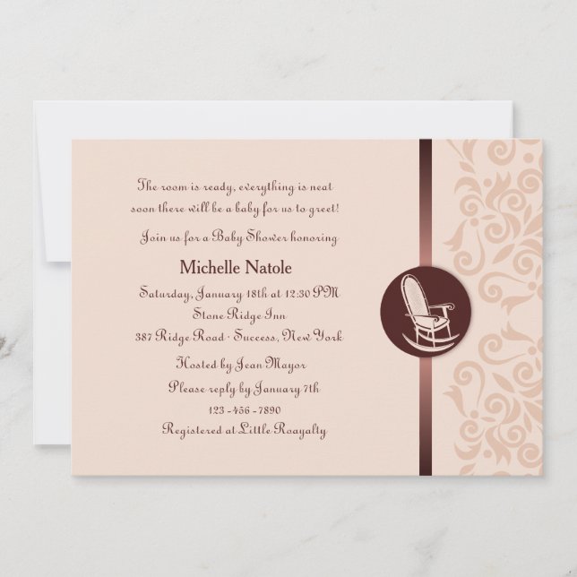 Invitación de Baby Shower para presidente de rocas (Anverso)