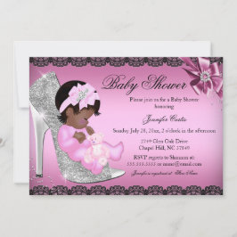 Invitación de Baby Shower para purpurina Chica de 