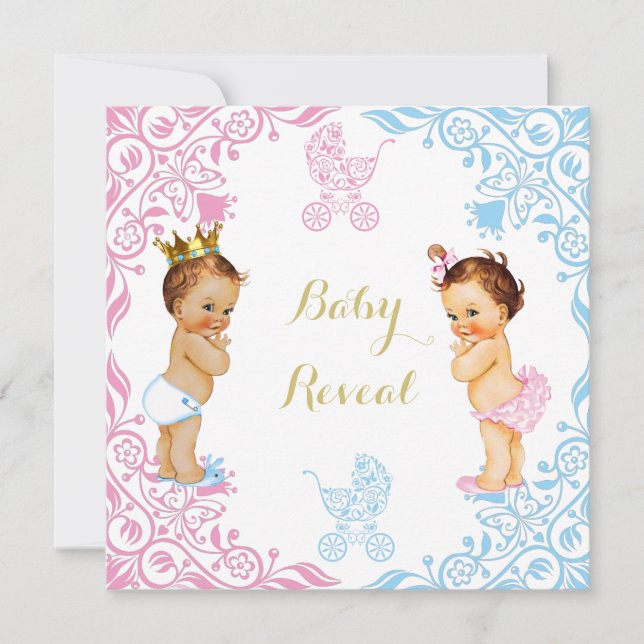 Invitación de Baby Shower para revelar el bebé (Anverso)