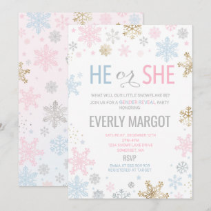 Invitación de Baby Shower para revelar el género i