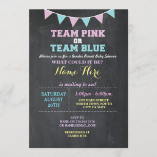 Invitación de Baby Shower para revelar el género r