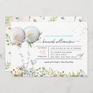Invitación de Baby Shower para revelar globos de g