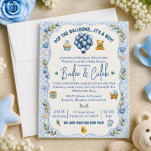 Invitación de Baby Shower para Reventar los Globos
