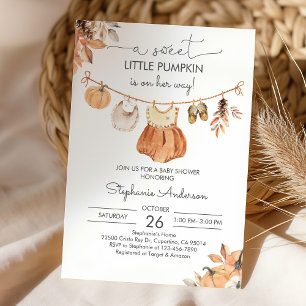 Invitación de Baby Shower para ropa de bebé de cal