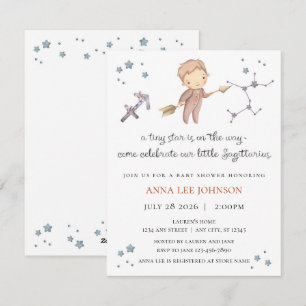 Invitación de Baby Shower para Sagitario