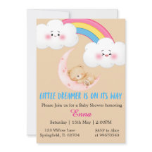Invitación de Baby Shower para Soñadorcita Boho Ad