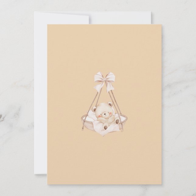 Invitación de Baby Shower para Soñadorcita Boho Ad (Reverso)