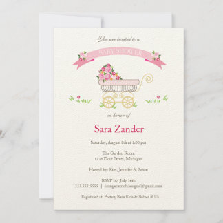 Invitación de Baby Shower para transporte de bebé