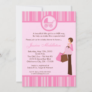 Invitación de Baby Shower para transporte de Chica