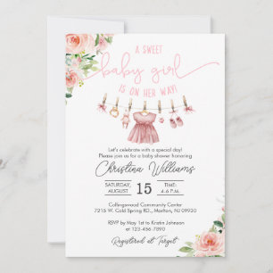 Invitación de Baby Shower para un Chica