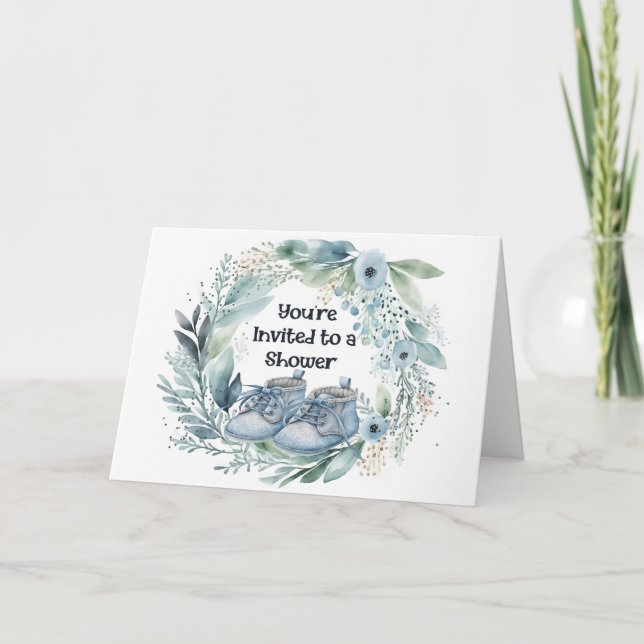 Invitación de Baby Shower para un niño (Anverso)