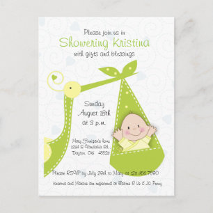 Invitación de Baby Shower para un niño bebé con ci