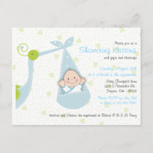 Invitación de Baby Shower para un niño bebé con ci