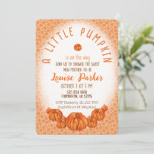 Invitación de Baby Shower para un Pequeño Calabací