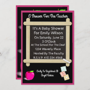 Invitación de Baby Shower para un profesor con man