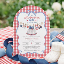 Invitación de Baby Shower para una Niña Americana