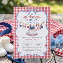 Invitación de Baby Shower para una Niña Americana
