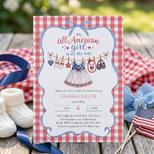 Invitación de Baby Shower para una Niña Americana