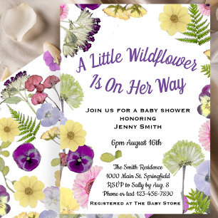 Invitación de Baby Shower para una pequeña niña fl
