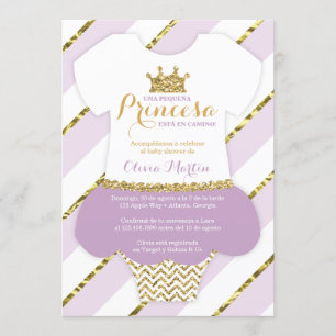 Invitación de Baby Shower para una princesa