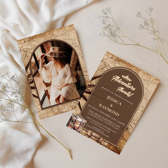 Invitación de Baby Shower para Viajes de época edi (Subido por el creador)