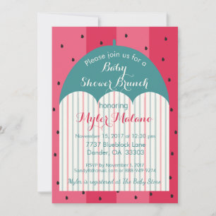 Invitación de Baby Shower "Paraguas de sandía"