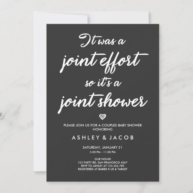 Invitación de Baby Shower Parejas Coed Shower Join (Anverso)