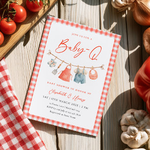 Invitación de Baby Shower Parrillada BBQ