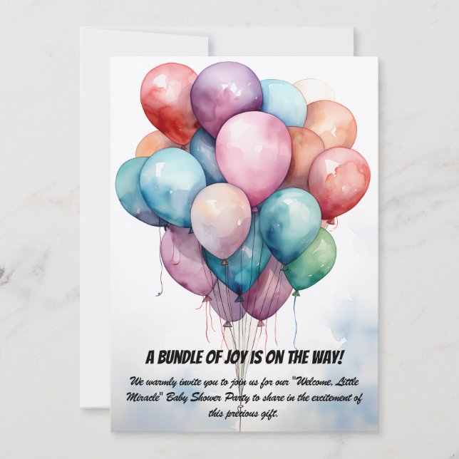 Invitación de Baby Shower Party (Anverso)
