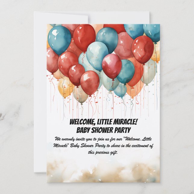 Invitación de Baby Shower Party (Anverso)