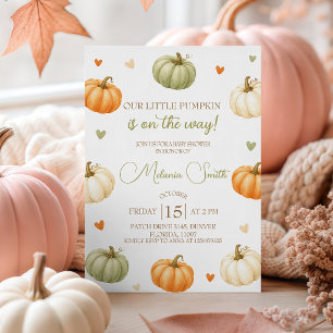 Invitación de Baby Shower Pastel de Calabaza Peque