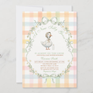 Invitación de Baby SHOWER Pastel Gingham Silly Goo