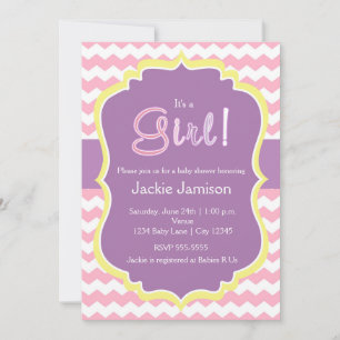 Invitación de Baby Shower Pastel Girls Spring Chev