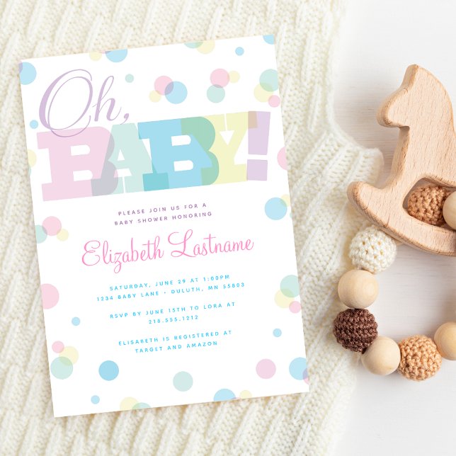Invitación de Baby Shower Pastel Oh Baby (Subido por el creador)