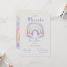 Invitación de Baby Shower Pastel Rainbow a Chicas