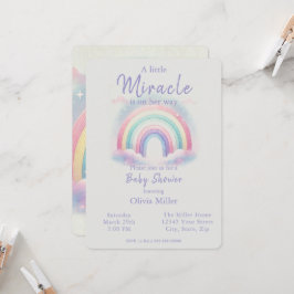 Invitación de Baby Shower Pastel Rainbow a Chicas