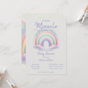 Invitación de Baby Shower Pastel Rainbow a Chicas