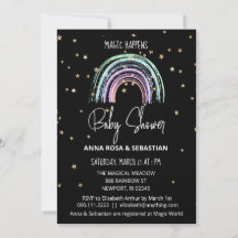 *~* Invitación de Baby Shower Pastel Rainbow Magic