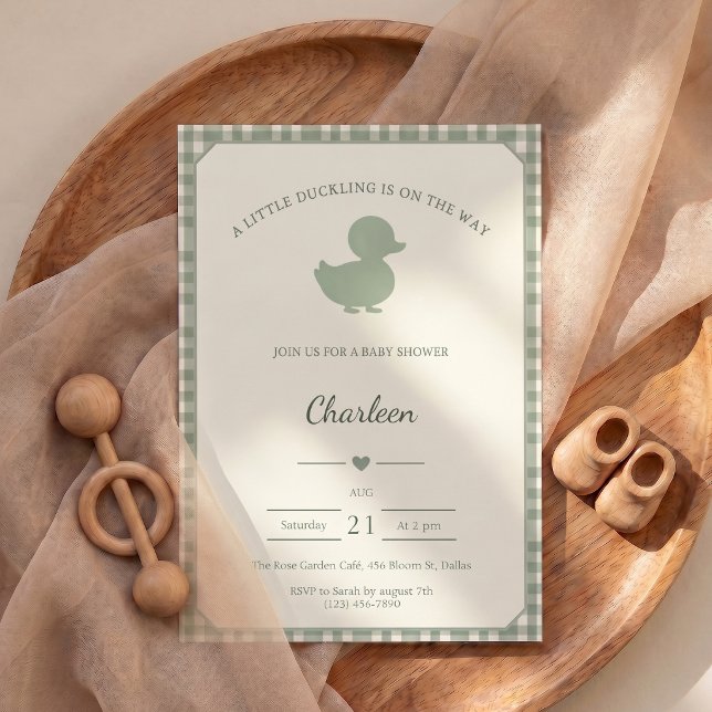 Invitación de Baby Shower Patito En Camino (Baby Shower Invitation Little Duckling On The Way)