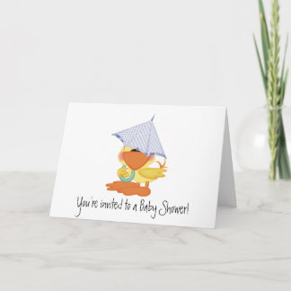 Invitación de Baby Shower-Pato Azul/Quackup