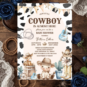 Invitación de Baby Shower Patrón Vaquero del Salva