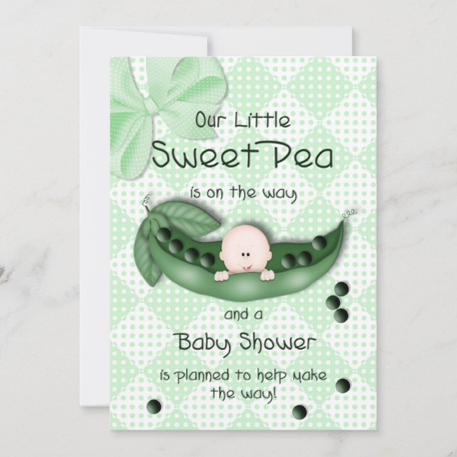 INVITACIÓN DE Baby Shower - PEA DULCE (Anverso)