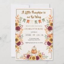 Invitación de Baby Shower Pequeño Calabacín