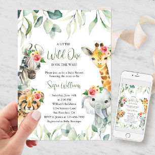 Invitación de Baby Shower Pequeño Salvaje en Camin